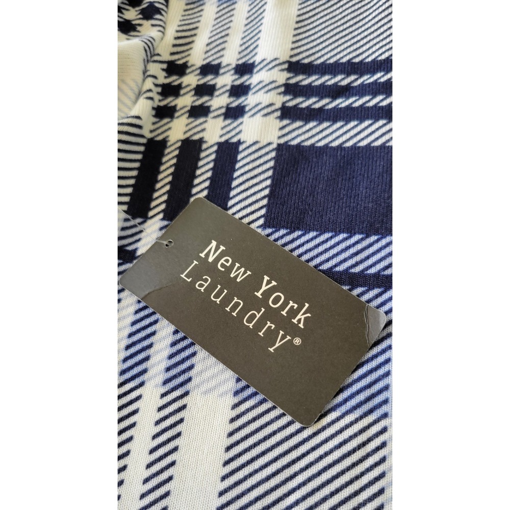 New York Laundry Womens Blue and White Plaid Shirt Size Large Size 3X - Picture 8 of 10